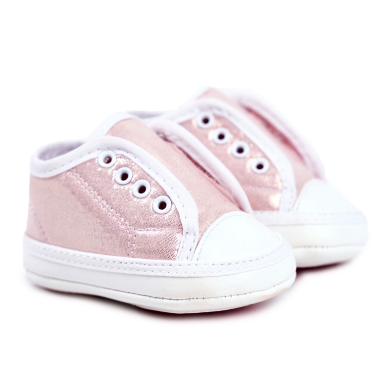 Apawwa Baskets Enfant Velcro Avec Brocart Baptême Rose Milley