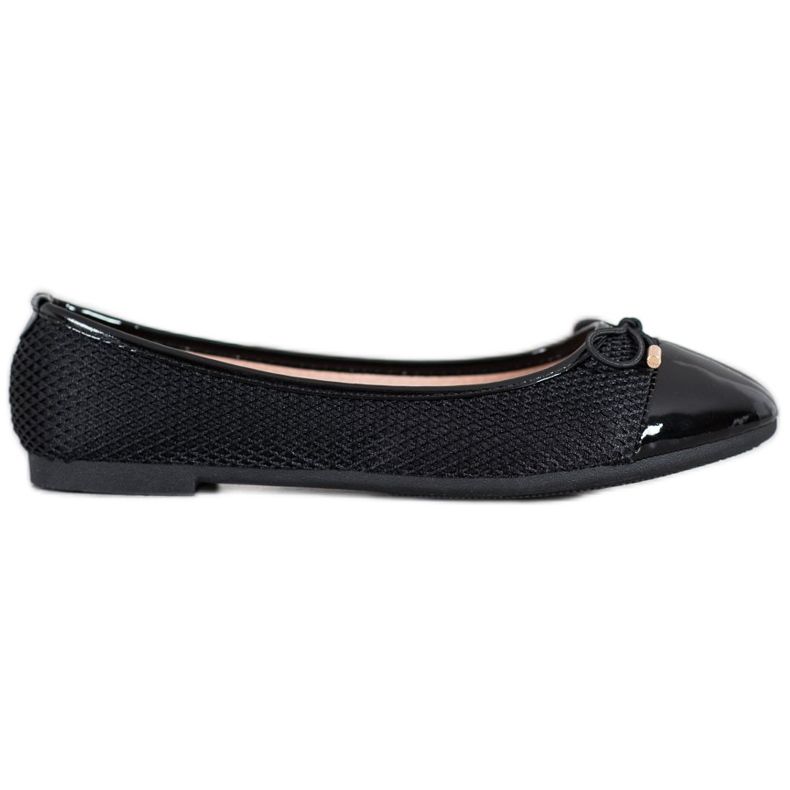 Diamantique Ballerines Avec Maille le noir