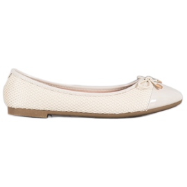 Diamantique Ballerines Avec Maille brun