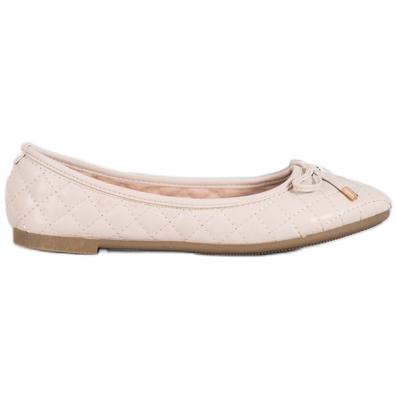 Diamantique Ballerines matelassées beige