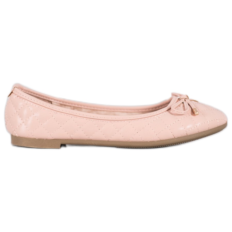 Diamantique Ballerines matelassées multicolore rose