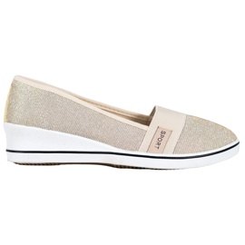 SDS Ballerines à enfiler à paillettes jaune