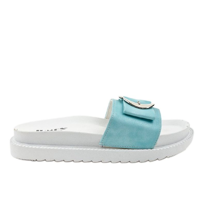 Chaussons blancs et bleus avec boucle YQ10067 Chaussons blancs et bleus avec boucle YQ10067