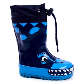 Apawwa Bottes de pluie en caoutchouc pour enfants Bleu Marine Mordeso Shark