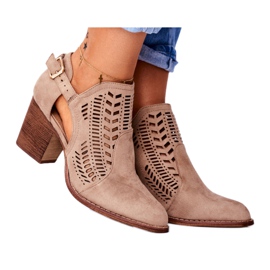 Bellucci Bottines Femme à Découpe Printemps Beige Velluci Bellucci Bottines Femme à Découpe Printemps Beige Velluci