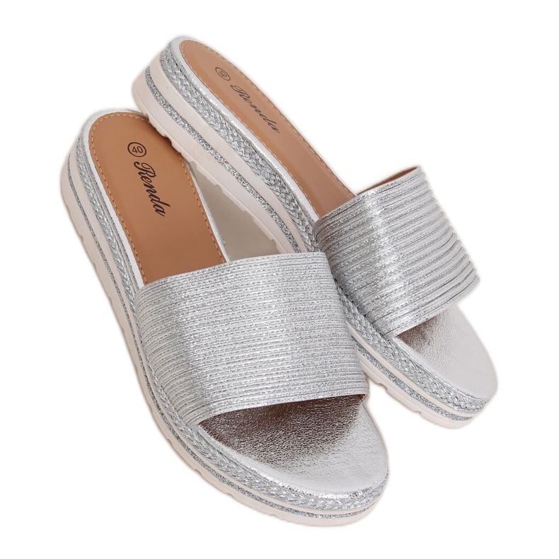 Chaussons femme argent 222-32 Argent gris
