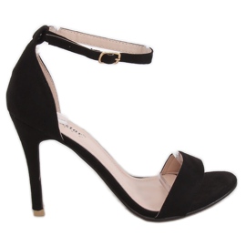 Noir GG-86P Sandales noires sur épingle