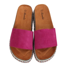 Chaussons femme violets BQ-50 Rose Rouge Chaussons femme violets BQ-50 Rose Rouge