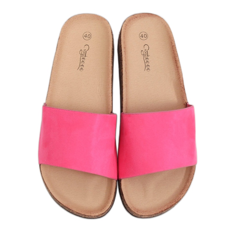 Chaussons rose G-572 Fuscha semelle liège Chaussons rose G-572 Fuscha semelle liège