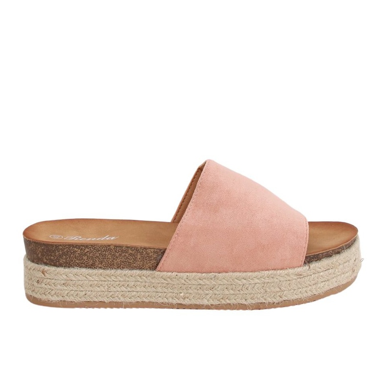 Chaussons espadrilles roses 10-215 Rose