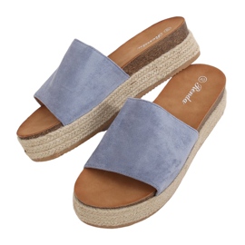 Chaussons espadrilles bleu 10-215 Bleu