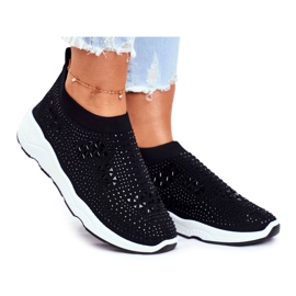 Chaussures de sport pour femmes Light Black Santol Strass le noir