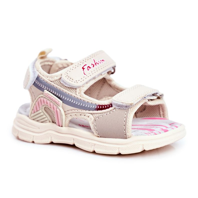 PL1 Sandales pour enfants avec velcro Beżowe Grobino beige