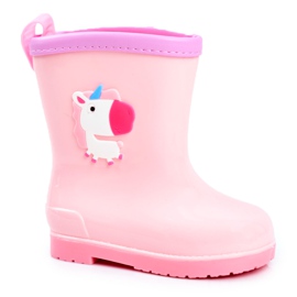 Bottes de pluie en caoutchouc pour enfants Licorne Rose
