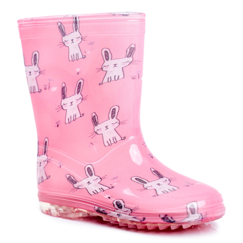 Bottes de pluie en caoutchouc pour enfants Lapin rose