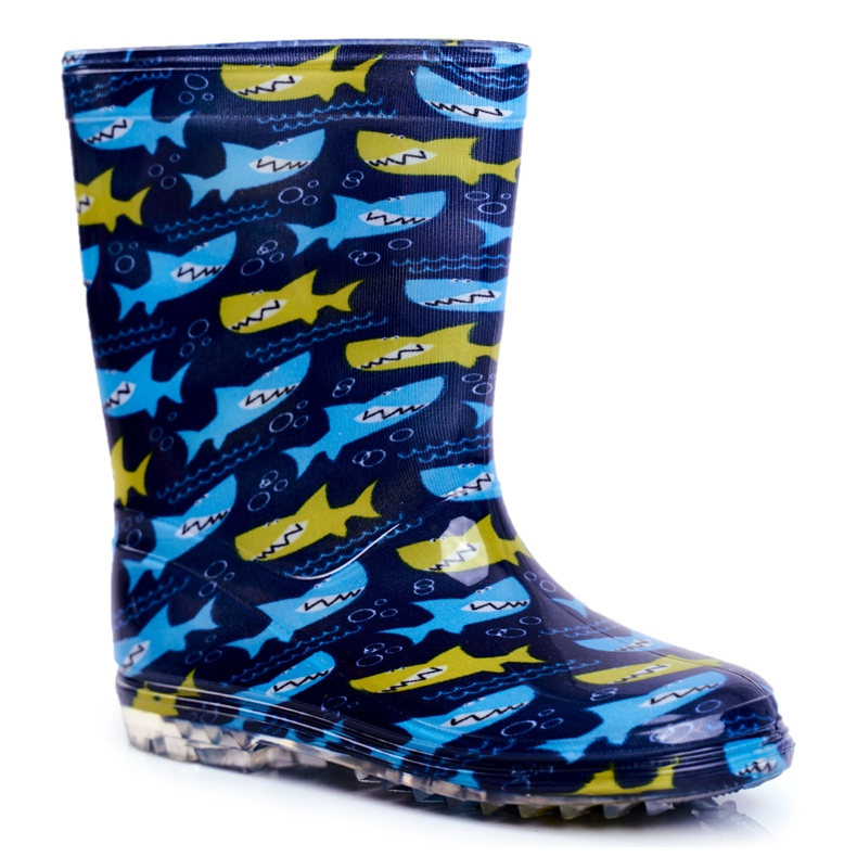 Bottes de pluie en caoutchouc pour enfants Shark bleu marine Bottes de pluie en caoutchouc pour enfants Shark bleu marine