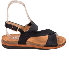 SHELOVET Sandales confortables sur la plate-forme le noir