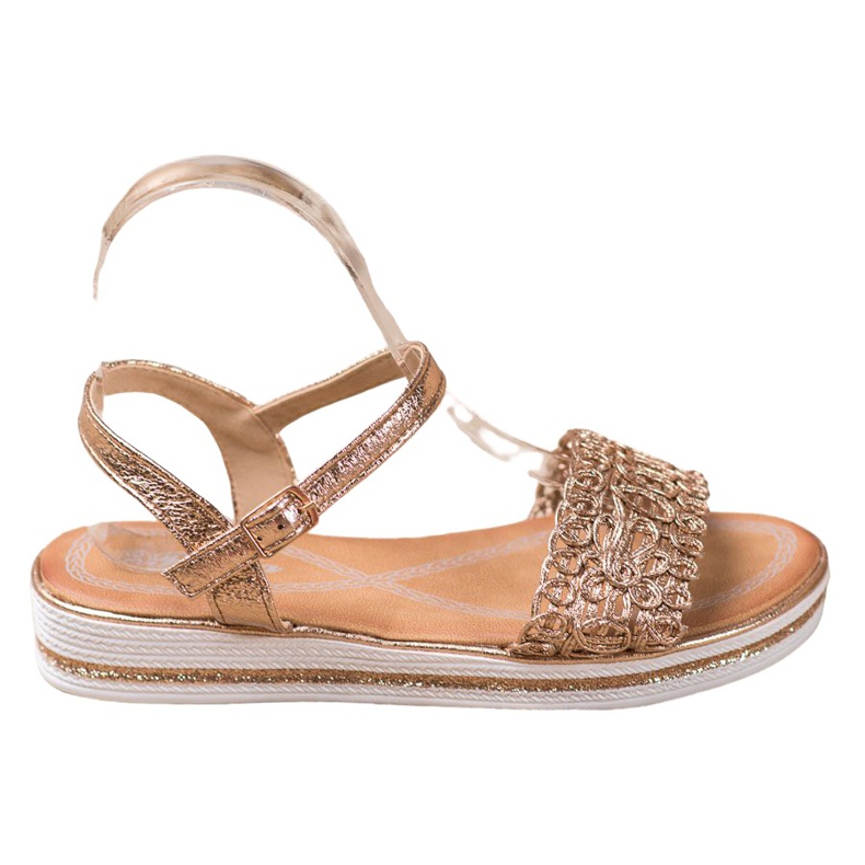 Renda Sandales sur la plate-forme d'or