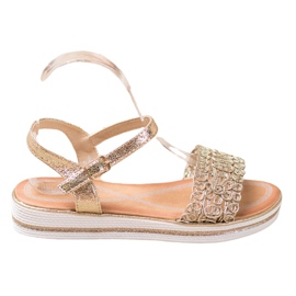 Renda Sandales sur la plate-forme doré