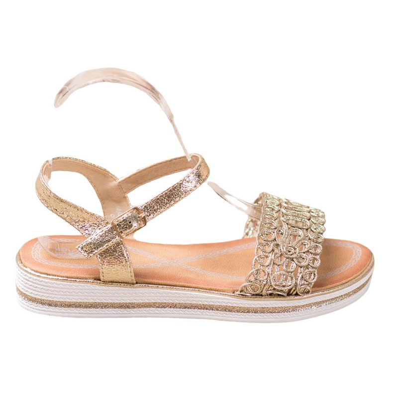 Renda Sandales sur la plate-forme d'or