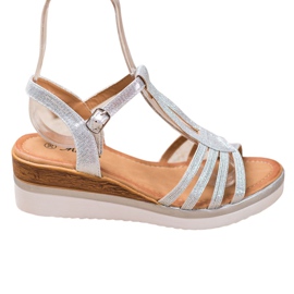 Mannika Sandales compensées confortables gris