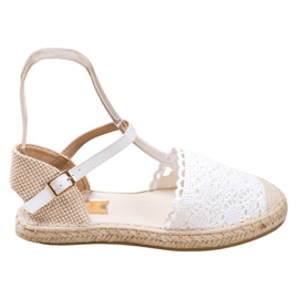SHELOVET Espadrilles Blanches Avec Dentelle