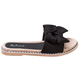 Anesia Paris Pantoufles En Daim Élégantes le noir