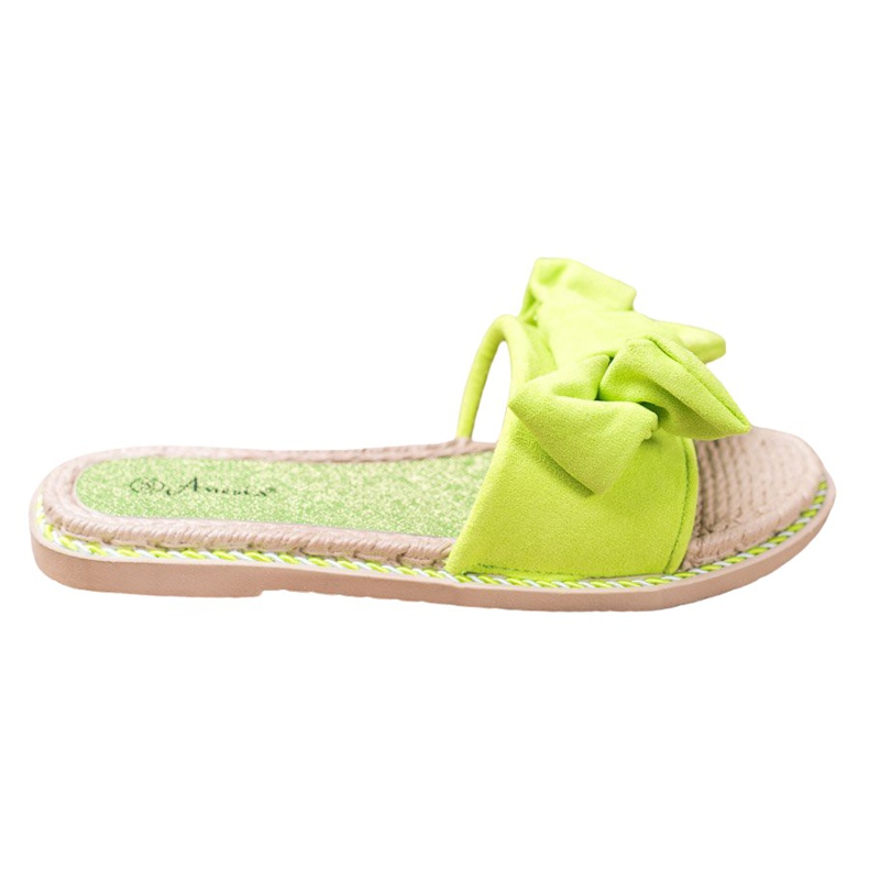 Anesia Paris Pantoufles En Daim Élégantes vert