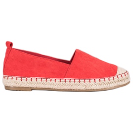 Anesia Paris Espadrilles confortables en daim rouge