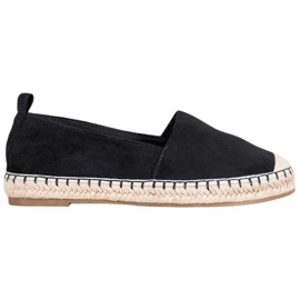Anesia Paris Espadrilles confortables en daim le noir