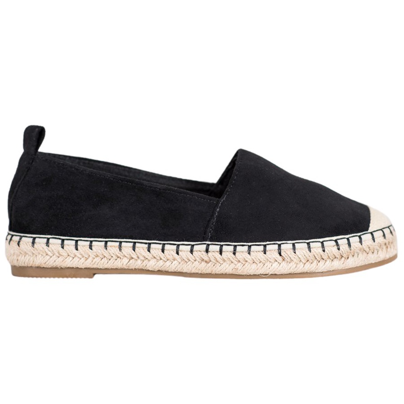 Anesia Paris Espadrilles confortables en daim le noir