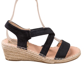 Renda Sandales Espadrilles en Daim noir
