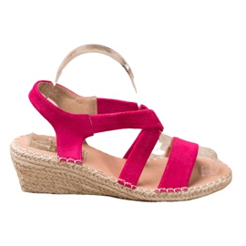 Renda Sandales Espadrilles en Daim rose