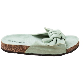 Renda Pantoufles confortables avec un nœud vert