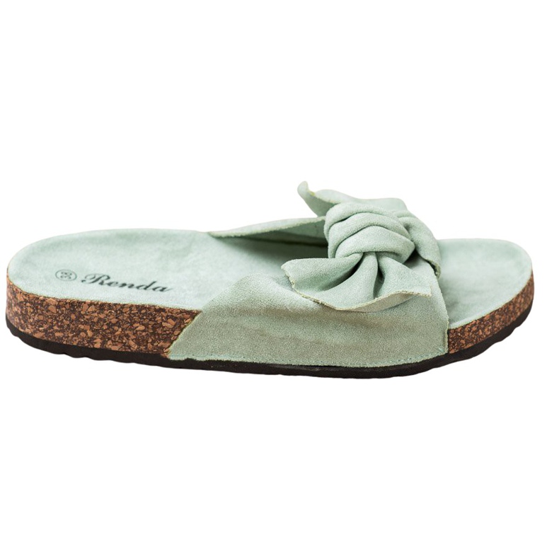 Renda Pantoufles confortables avec un nœud vert