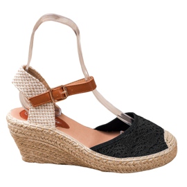 Renda Espadrilles Avec Boucle le noir
