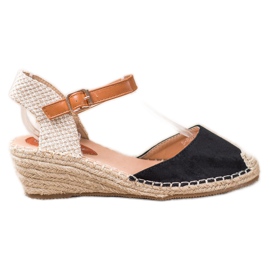 Renda Espadrilles Au Talon Découvert le noir