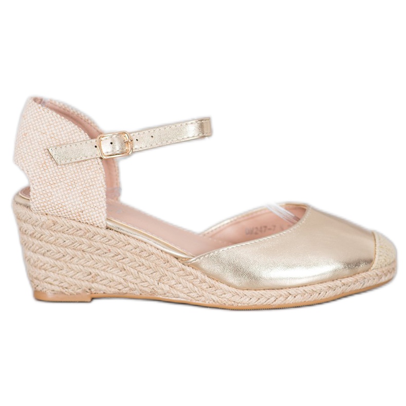 Small Swan Espadrilles Compensées d'or