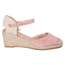 Small Swan Espadrilles Compensées rose