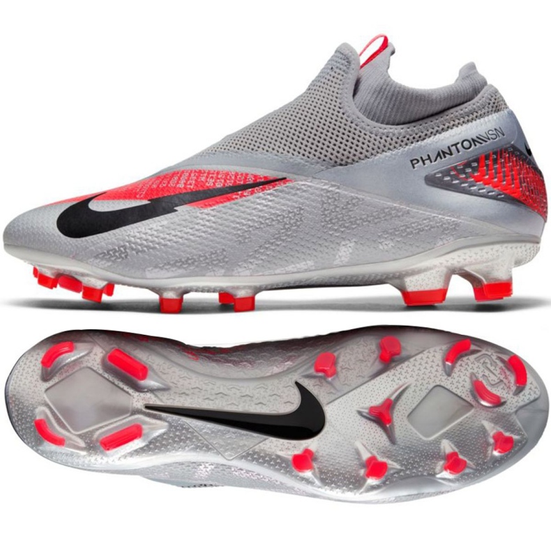 Nike Phantom Vsn 2 Pro Df Fg M CD4162-906 chaussures de football multicolore gris