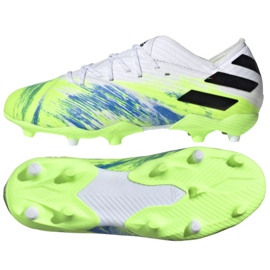 Chaussures de football Adidas Nemeziz 19.1 Fg Jr EG7239 multicolore blanc