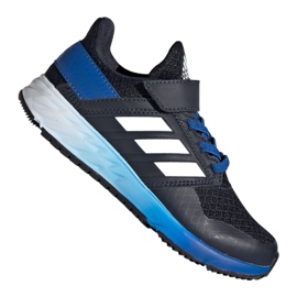 Chaussures Adidas FortaFaito Jr EE7313 blanche bleu marin bleu Chaussures Adidas FortaFaito Jr EE7313 blanche bleu marin bleu