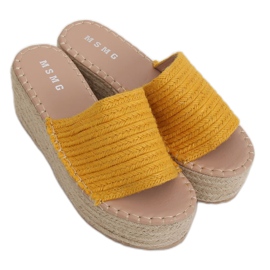 Espadrilles compensées miel LL909 Jaune