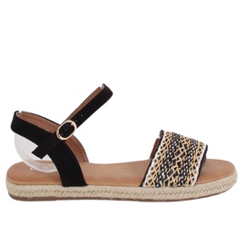 Sandales espadrilles noires pour femmes WH933 Noir