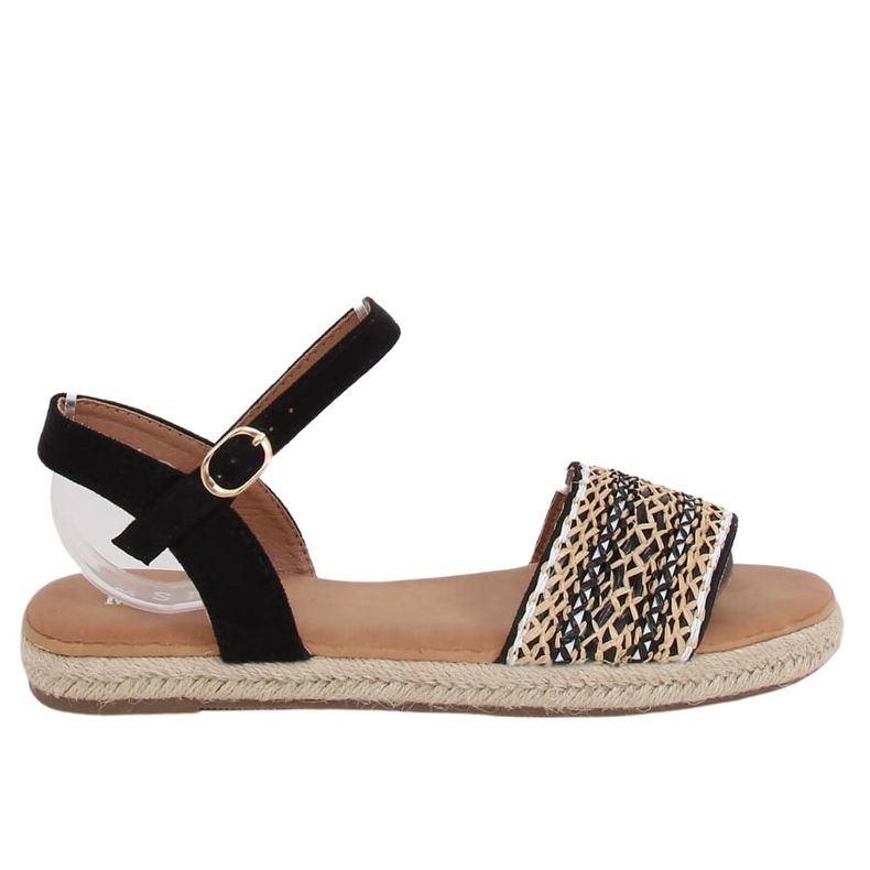 Sandales espadrilles noires pour femmes WH933 Noir le noir