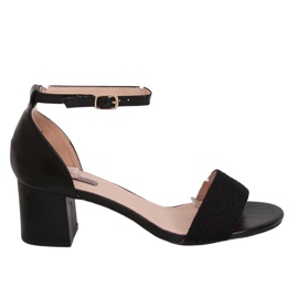 Sandales à talons noires 8160 Noir le noir