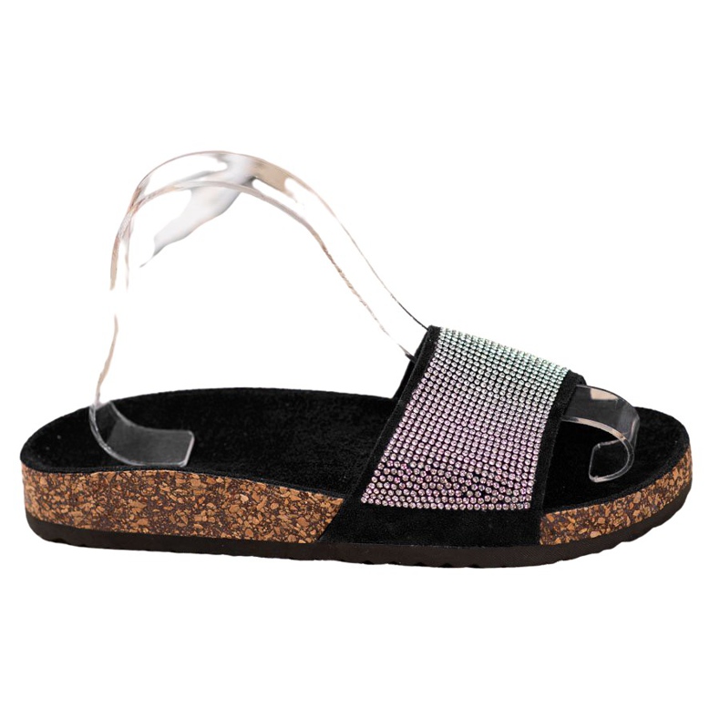 Bona Chaussons Avec Oxyde De Zirconium le noir