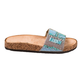 Bona Pantoufles Avec Des Perles multicolore Bona Pantoufles Avec Des Perles multicolore