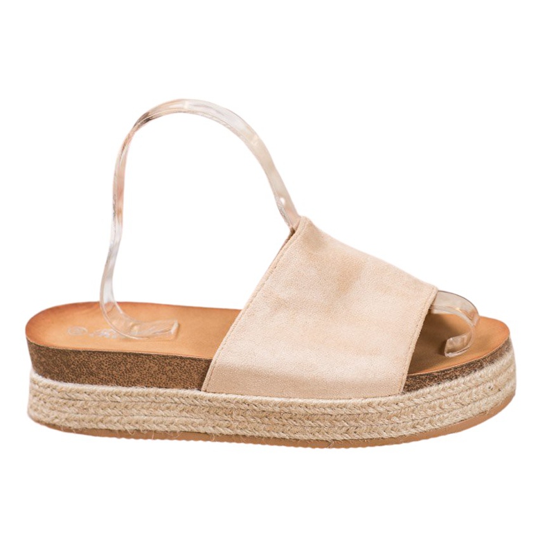 Renda Pantoufles En Daim Sur La Plateforme brun