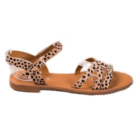 SHELOVET Sandales sur un talon plat beige SHELOVET Sandales sur un talon plat beige